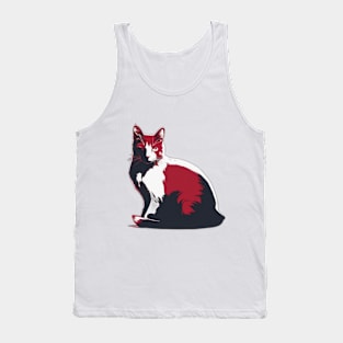 Elegant Bicolor Cat Artwork No. 559 Tank Top